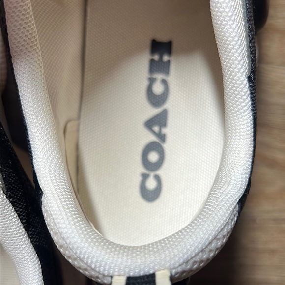Coach Beige and Black Logo Sneakers size 7.5B - Picture 10 of 12